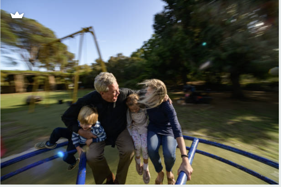 Family on playground